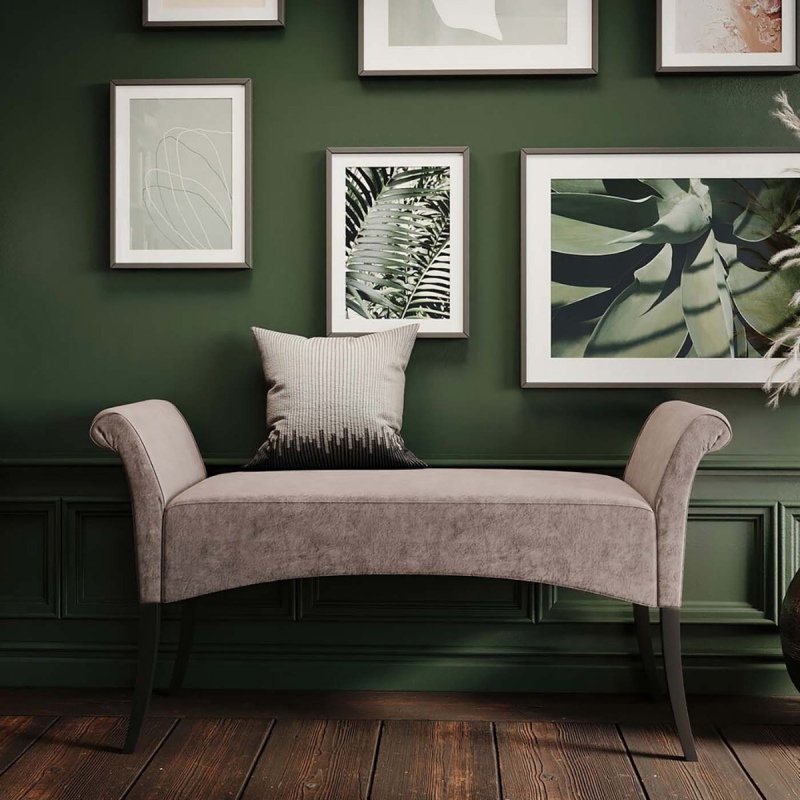 Kare Design Bankje Motley Velvet Zilvergrijs