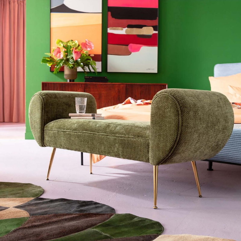 Kare Design Bankje Trono Groen 140cm