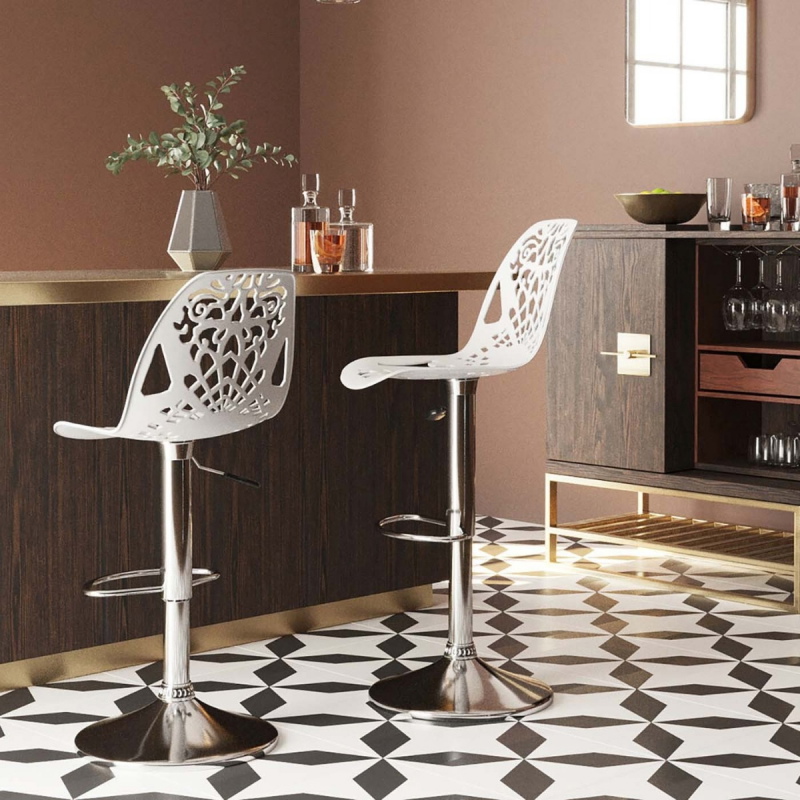 Kare Design Barkruk Ornament Wit
