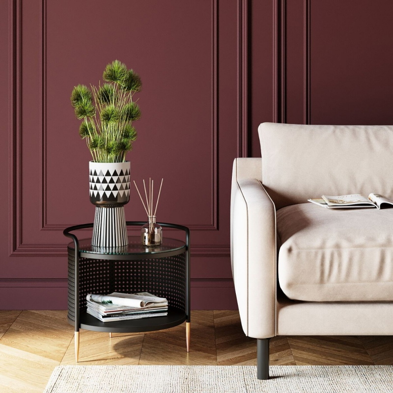 Kare Design Bijzettafel Fence Zwart Ø45cm