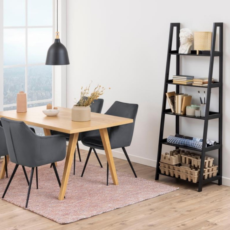 Boekenkast Zoster Mdf Zwart 180cm - Giga Living