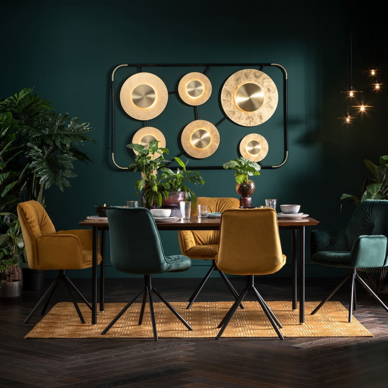 Kare Design Eetkamerstoel Mila Geel Draaibaar