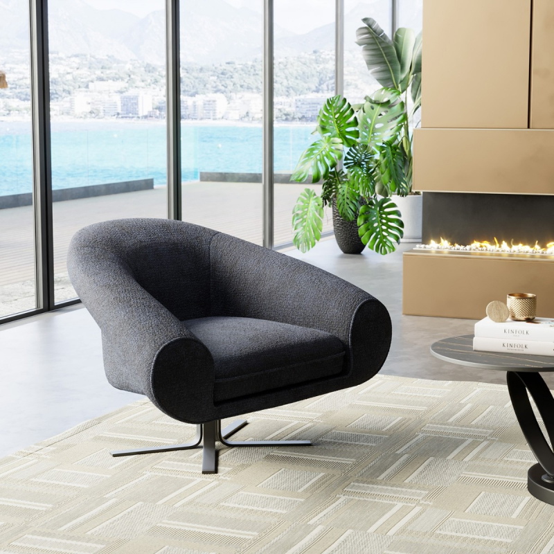Kare Design Draaifauteuil Ciao Midnight