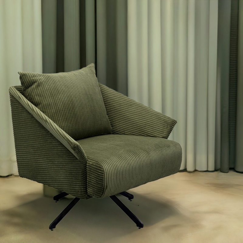 Kare Design Draaifauteuil Milo Groen