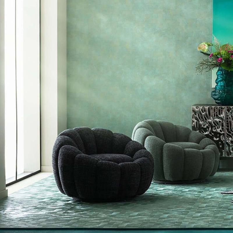 Kare Design Draaifauteuil Peppo Bloom Antraciet