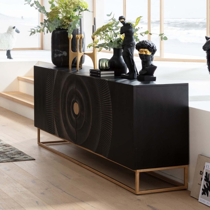 Kare Design Dressoir Madeira Zwart 177cm