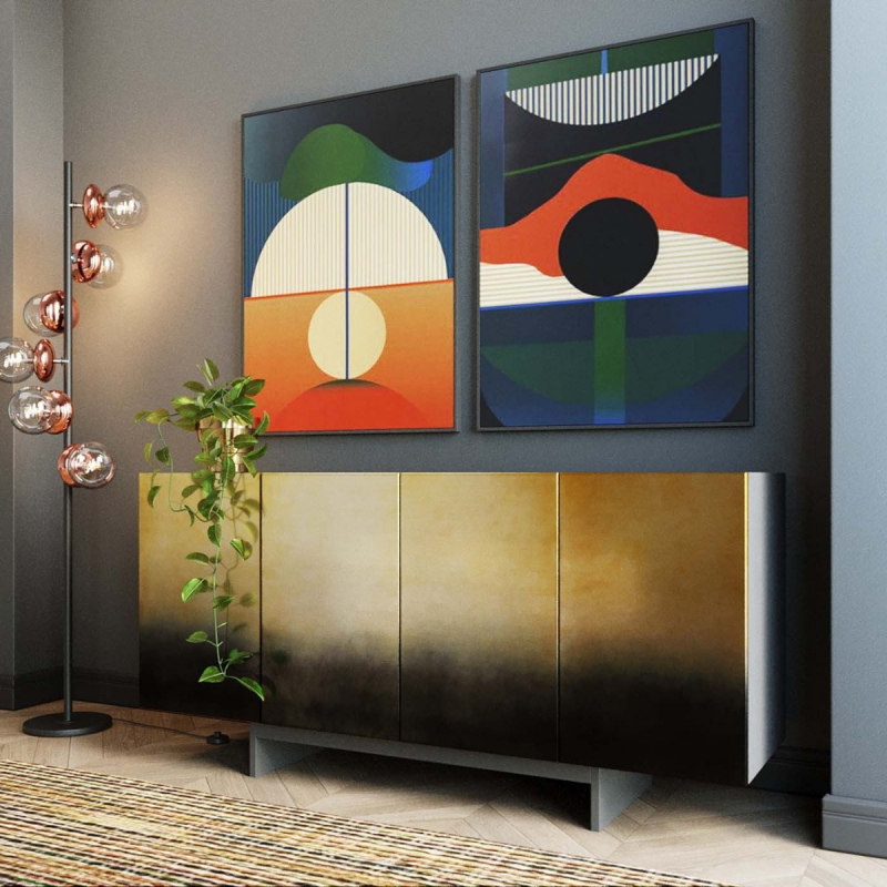 Kare Design Dressoir Prezioso Goud/Zwart 160cm