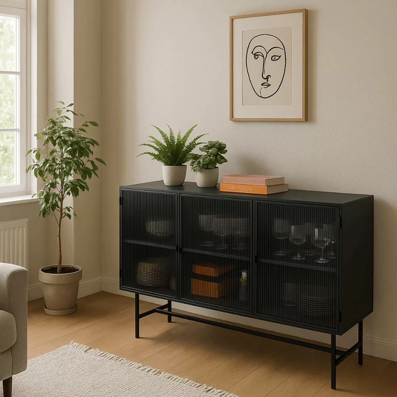 Kare Design Dressoir San Diego Zwart 3-Deurs