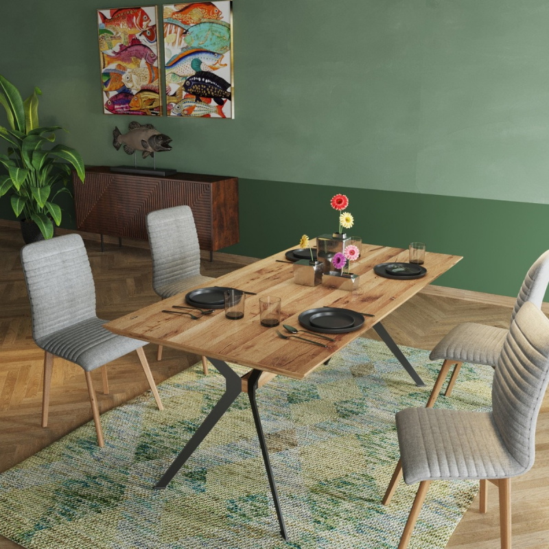 Kare Design Eettafel Downtown Eikenhout 180cm