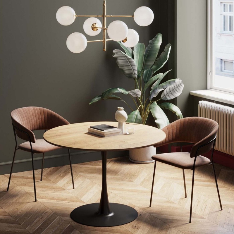 Kare Design Eettafel Schickeria Eiken/Zwart Ø110cm