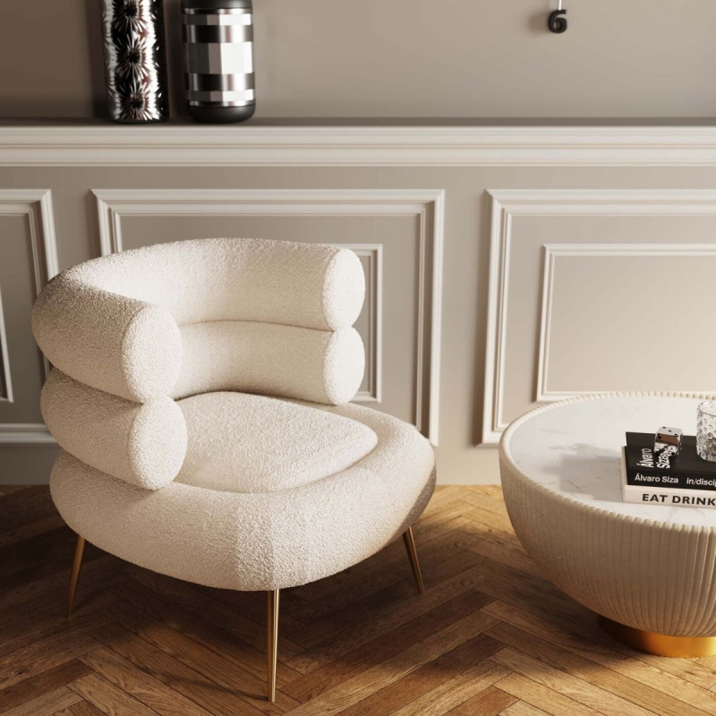 Kare Design Fauteuil Livelli Crème
