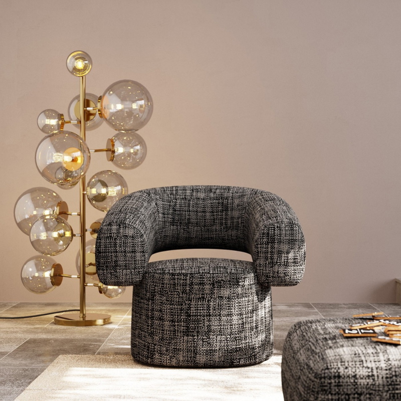 Kare Design Draaifauteuil Maye Bow Grijs