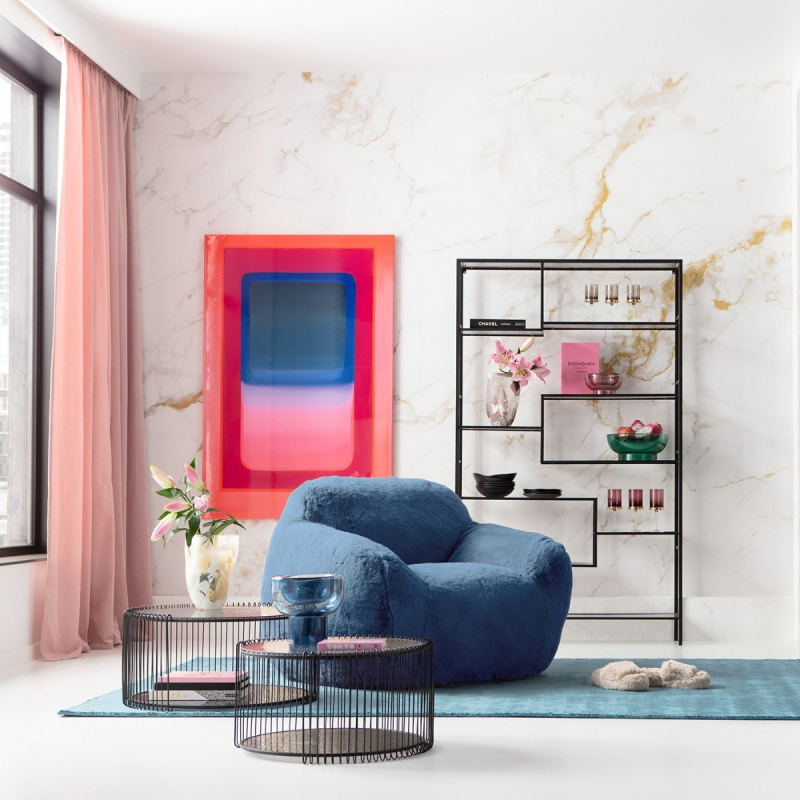 Kare Design Fauteuil Mika Blauw