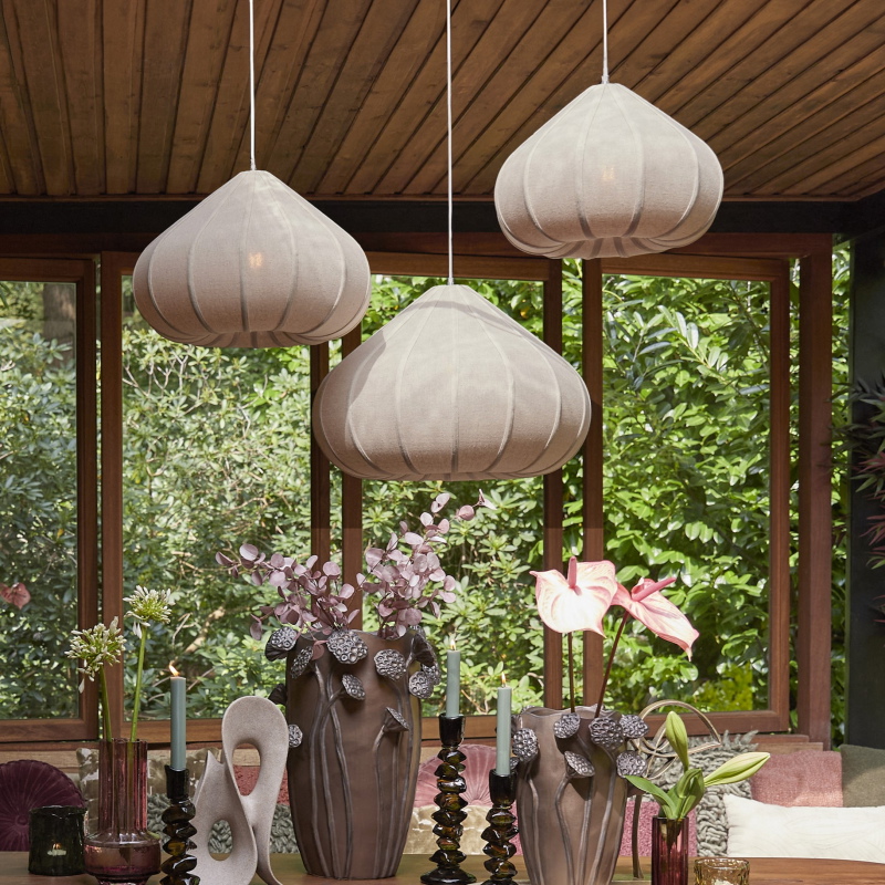 Light & Living Hanglamp Zubeda Linnen Naturel Ø50cm