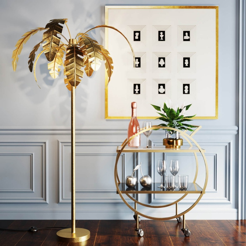 Kare Design Vloerlamp Palmera Goud