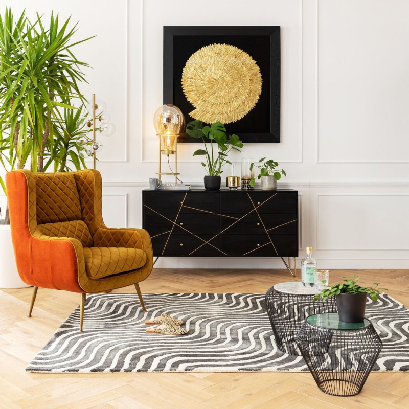 Kare Design Fauteuil Nonna Geel/Oranje