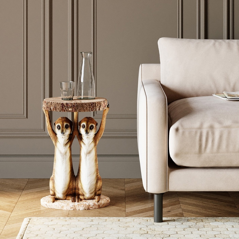 Kare Design Bijzettafel Meerkat Sisters Ø33cm