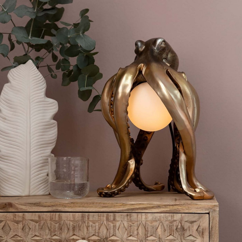 Kare Design Tafellamp Octopus Brons