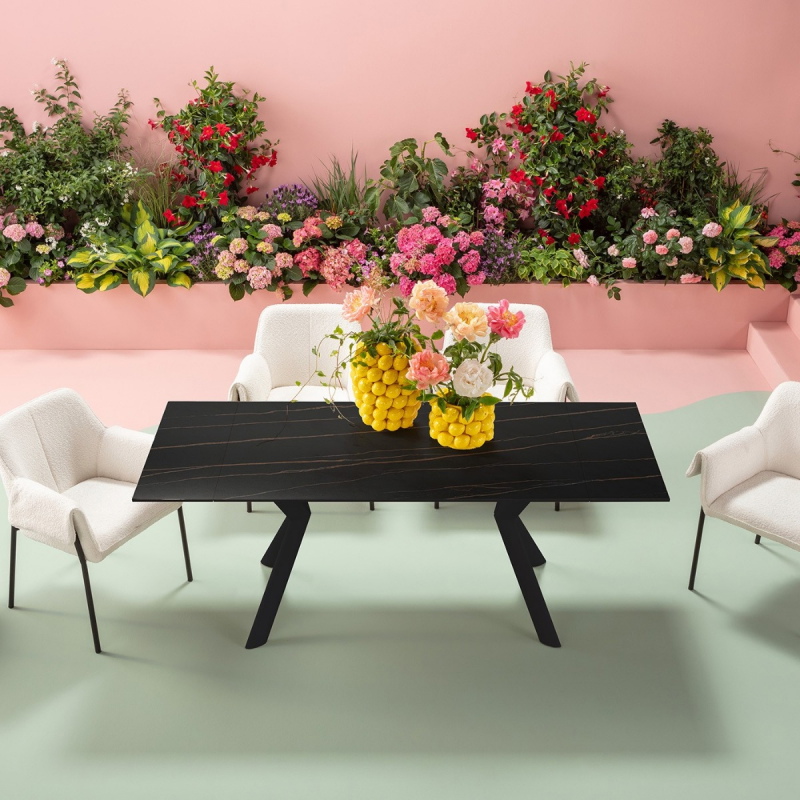 Kare Design Eettafel Xenia Uitschuifbaar Zwart 140-200cm