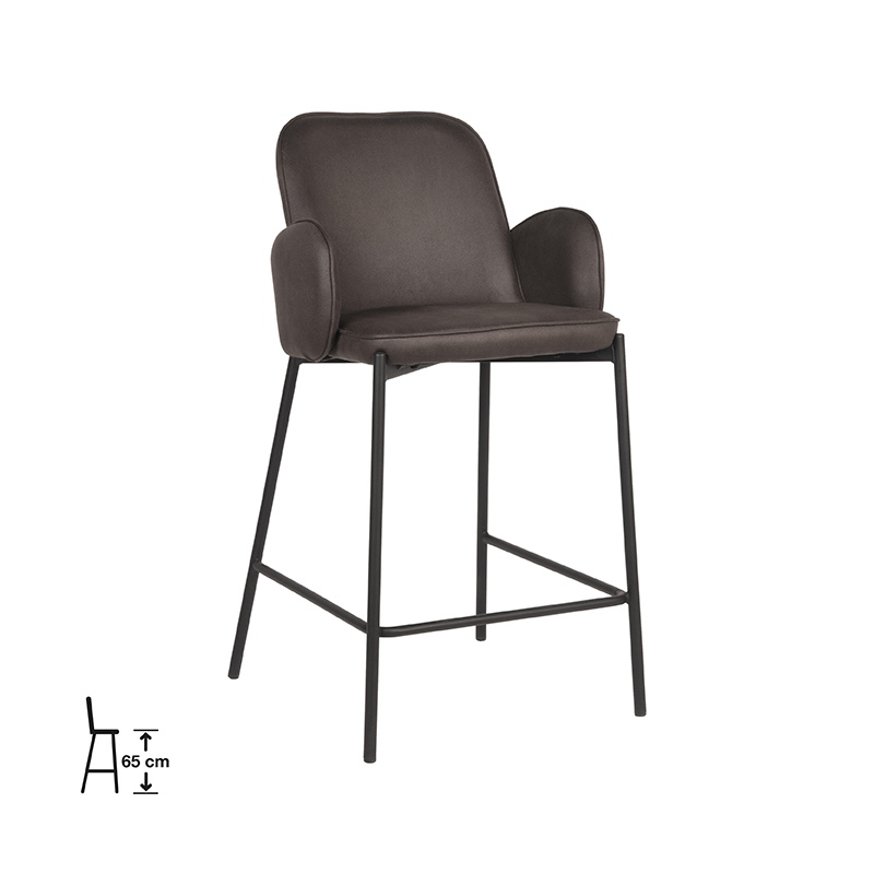 LABEL51 Barkruk Jari Antraciet Microfiber