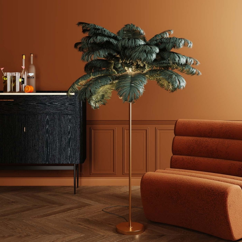 Kare Design Vloerlamp Feather Palm Groen