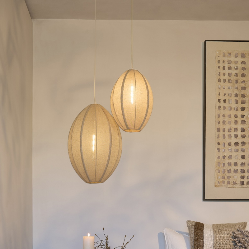 Light & Living Hanglamp Milatos Jute Naturel M