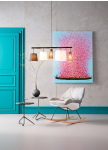 Kare Design Schilderij Flower Boat Blauw/Roze 120x160cm