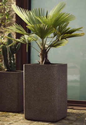 Kave Home Bloempot Minoa Hoog Bruin Set van 2