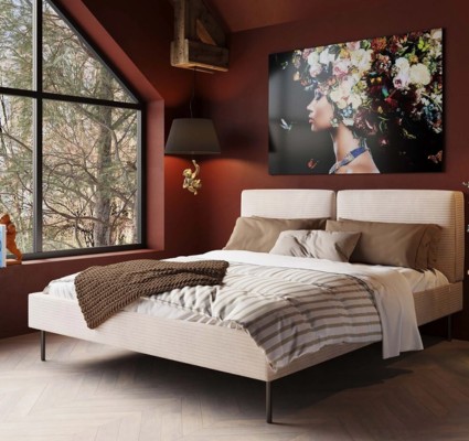 Kare Design Bed East Side Cord Crème 180x200cm