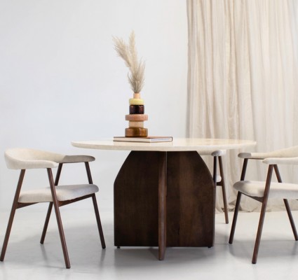 Eettafel Danae Donkerbruin Marmer