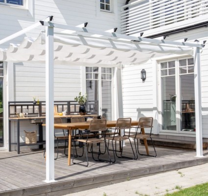 Fjôrd Pergola Lazio Staal Wit