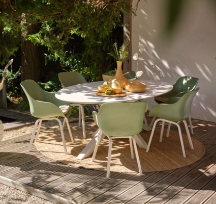 Hartman Dining Tuintafel Xander Ovaal Keramiek Wit 220x120cm